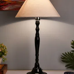 Homesake Black & White Solid Handcrafted Buffet Table Lamp with Shade-image-95