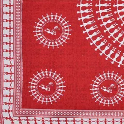MILAAV Red Ethnic Motifs 144 TC Bedsheet with 2 Pillow Covers image 2