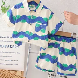 INCLUD Boys Printed Short Sleeves Shirt With Shorts-image-45