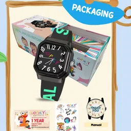 Spiky Unisex Kids Dial & Textured Straps Analogue Watch SPKEVA40_C1_Blk image 2