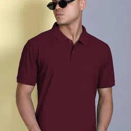 MOUNTAIN COLOURS Men Solid Regular Fit Polo Collar T-shirt-picture-15