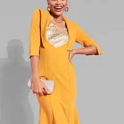 Chemistry Women Sequin Panelled Blazer Dress-image-1