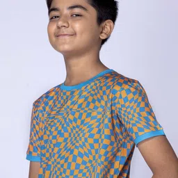 UMILDO Boys Geometric Printed Round Neck Polyester Tshirt image 2