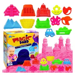FunBlast Creative Sand for Kids with Moulds 800 g Sand & 12 Pcs Moulds - Pink-image-28