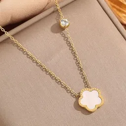 MYKI Gold-Plated Stainless Steel Floral Necklace-picture-10