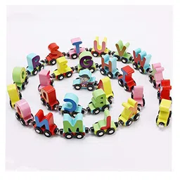 SVE Wooden Magnetic Alphabet Number Train Toy - Multicolor image 2