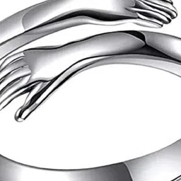 Teeragaj Stainless Steel Hug Design Adjustable Finger Ring-image-47