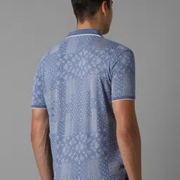 Louis Philippe Jeans Men Abstract Printed Polo Collar Cotton Slim Fit T-Shirt image 4