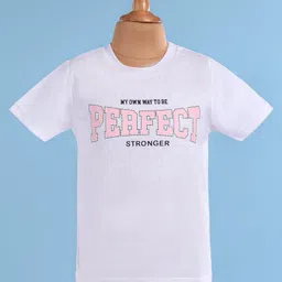 Babyhug Woven Full Sleeves Striped EmbellishedBlazer with Text Printed T-Shirt - Pink & White image 3