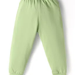 Babyhug Single Jersey Knit Full Length Lounge Pants with Text Print Pack of 3 - Blue Orange & Light Green image 5