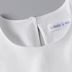 Mark & Mia Sleeveless Solid Color Party Dress with Bow Applique - White image 5