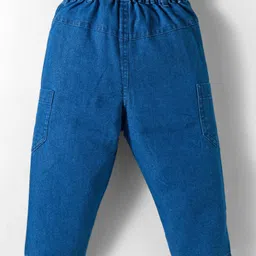 WOW Clothes Knit Full Sleeves Polo T-Shirt & Trouser Set with Car Print & Patch Detailing - Lime Green & Blue image 5