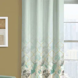 Steve & Anderson Ozzon Grey And Green 2 Pieces Floral Printed Door Curtain (7 Feet) image 4