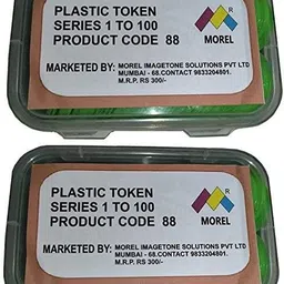 morel PLASTIC TOKEN / COINS WITH NUMERIC NUMBERS 1 TO 100, (PACK 2) 100 COINS EACH PKT image 3