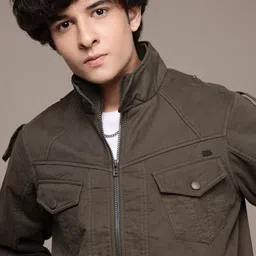 The Roadster Lifestyle Co. Mock Collar Bomber Jacket-image-1