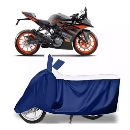 Auto Pearl Bike Cover for KTM RC 200 (White & Blue)-picture-28