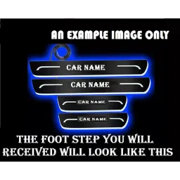 SCA Black Beauty Car Footstep/Door Sill Scuff Plate with Blue Color LED Light for Exter All Model (Set of 4 Pcs) image 3