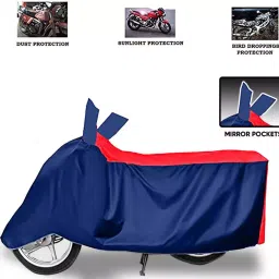 Auto Pearl Polyester Two Wheeler Cover for Hero Dash (Red Blue) image 4