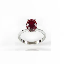 GenZcomplex Silver-Plated Brass Garnet Finger Ring image 1