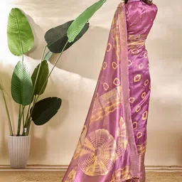 Faishonhouse Tie and Dye Zari Silk Blend Mysore Silk Saree image 3