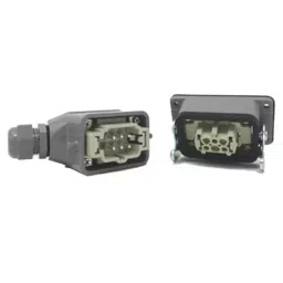 JiGo Heavy Duty Connector 16 Pin Metal Plug & Socket Side Entry Bottom Open Grey, JG-HE016-01 image 4