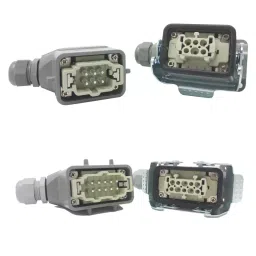 JiGo Heavy Duty Connector 24 Pin Metal Plug & Socket Side Entry Bottom Closed Grey, JG-HE024-03 image 2