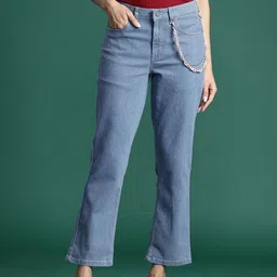 DressBerry Women Stretchable Straight Fit Jeans with Chain-image-23
