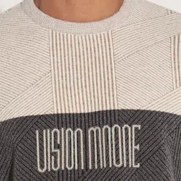 SHOWOFFFF Men Colourblocked Pullover with Embroidered Detail image 3