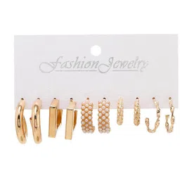 Celestique Set Of 5 Contemporary Korean Hoop Earrings-picture-19