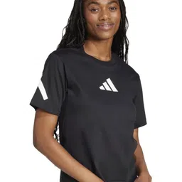 ADIDAS Originals Women Printed Mandarin Collar Pockets T-shirt image 4