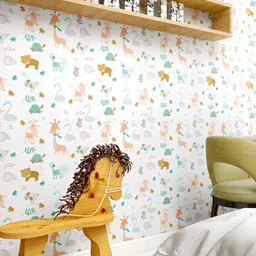 Asian royal White & Green Printed Self-Adhesive Wallpaper-picture-35