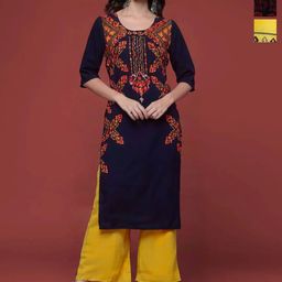 Anouk Rustic Selection Of 3 Geometric Printed Round Neck Straight Kurtas-picture-5