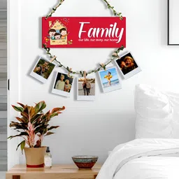 SEHAZ ARTWORKS Red & White Printed Wooden Wall Hanging-image-61