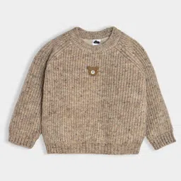 Mi Arcus Full Sleeves Bear Applique Detailed Sweater - Beige-picture-18