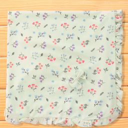 CUCUMBER Interlock Knit Towel With Floral Print L 80.5 x 80 cm - Light Green-picture-8