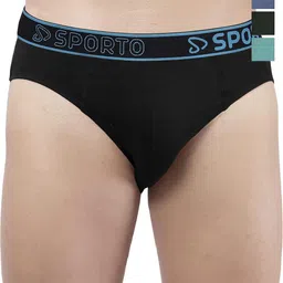 Sporto by Macho Men Pack Of 4 Mid-Rise Basic Briefs Sporto_M1010-B1-Dnm1-Olv1-Prt1-S-picture-38