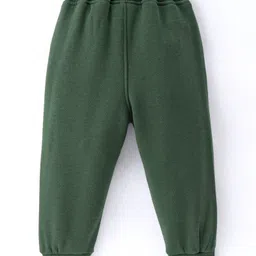 Little Kangaroos Full Length Lounge Pant with Text Print - Olive Green image 2