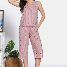 Zivame Women Striped Night suit-image-69