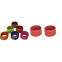 SOMIL Set Of 20 Glass Artificial Stones Studded Bangles-picture-28