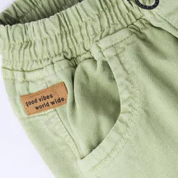 Little Kangaroos 100% Cotton Full Length Solid Color Jeans - Olive Green image 3