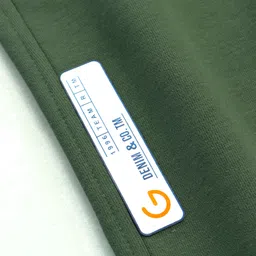 Little Kangaroos Full Length Lounge Pant with Text Print - Olive Green image 3