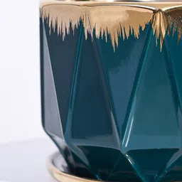 UGAOO Aurelius Prism Ceramic Dark Teal Pot - (5 Inch) image 3