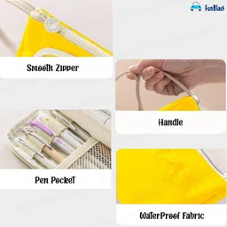 Bunie Multipurpose Zipper Pouch with Handle - Pack of 1 Yellow image 5