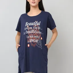 DDASPRATION Women Typography Printed Pockets T-shirt-picture-31