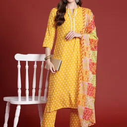 Anouk Ethnic Motifs Print Kurta with Trousers & Dupatta-image-35