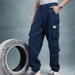 The Roadster Life Co. Men Mid-Rise Pure Cotton Relaxed Fit Cargos-picture-22