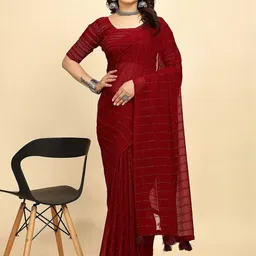 Zeenat Duniya Woven Design Zari Pure Chiffon Saree-picture-38