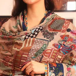 Pashmoda Tribal Embroidered Naqqashi Pure Wool Shawl image 2