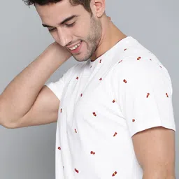 mast & harbour Mast  Harbour Men White Pure Cotton Printed Round Neck Pure Cotton T-shirt-picture-22