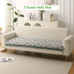 HOKIPO Florentina Series Magnolia Green Printed Holland Velvet 3 Seater Sofa Cover Mat-picture-20